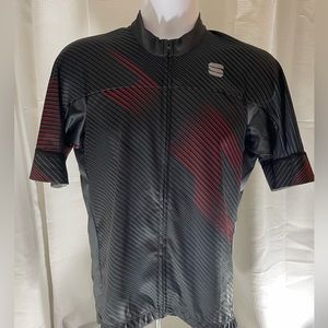 Sportful biking shirt jersey, black red colors